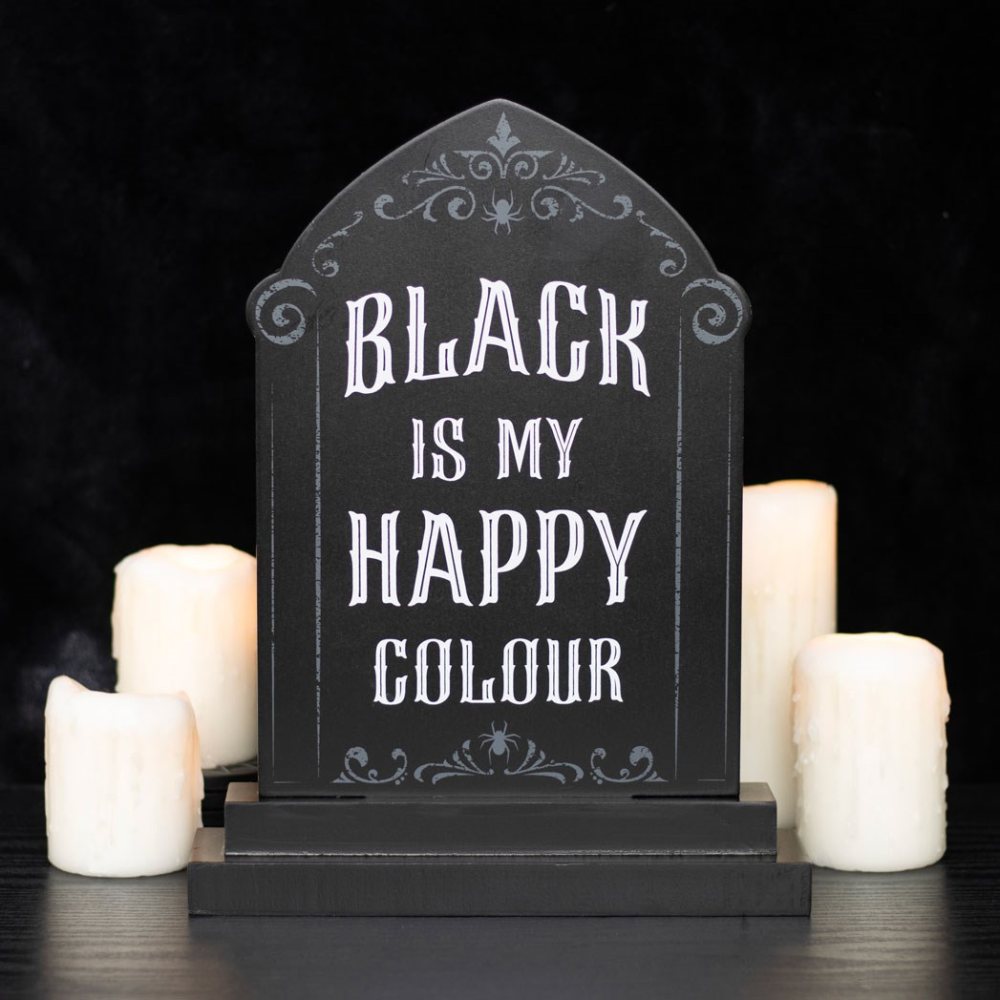 Something Different - Black is My Happy Colour Standing Decoratief bord - Multicolours